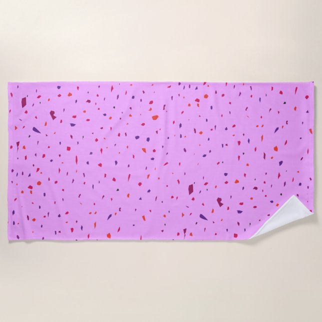 Serviette De Plage Pièces Roses, Amour Confetti (Devant)
