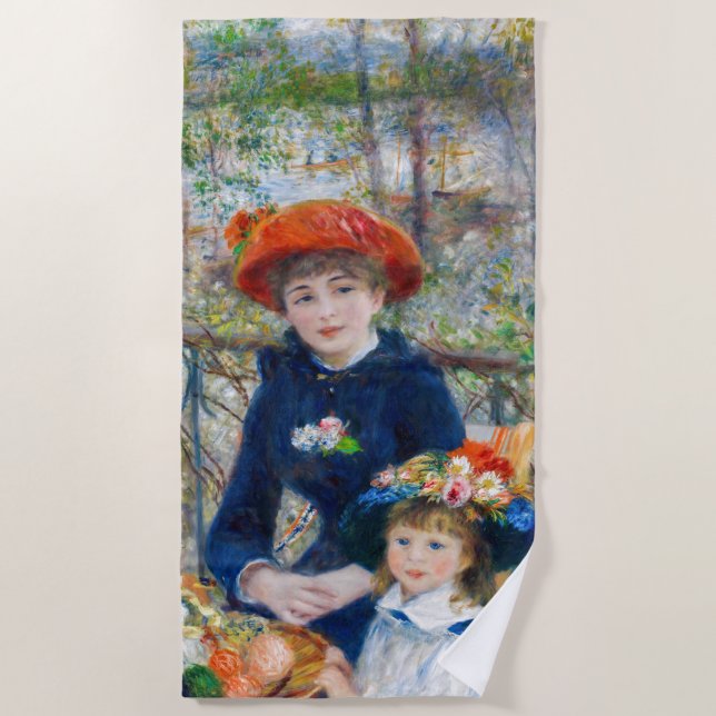 Serviette De Plage Pierre-Auguste Renoir - Deux soeurs sur la terrass (Devant)