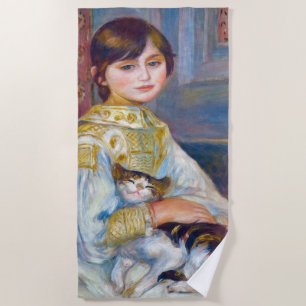 Serviette De Plage Pierre-Auguste Renoir - Enfant avec chat