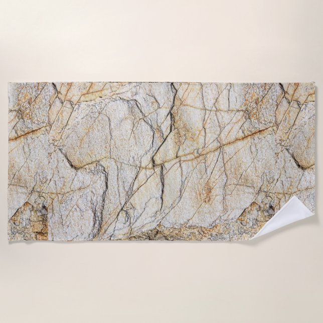 Serviette De Plage Pierre de marbre texturée marron et noire (Devant)