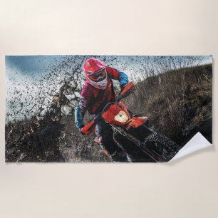 Serviette De Plage Pilote de vélo droit jetez l'oreiller