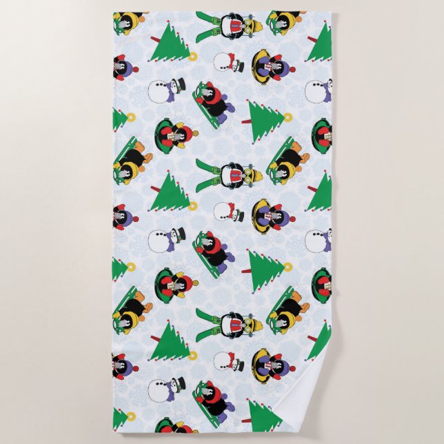 Serviette De Plage Pingouin de Noël (Devant)