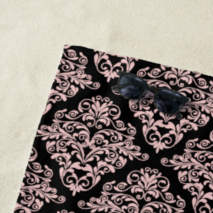 Serviette De Plage Pink Damask Party Girl
