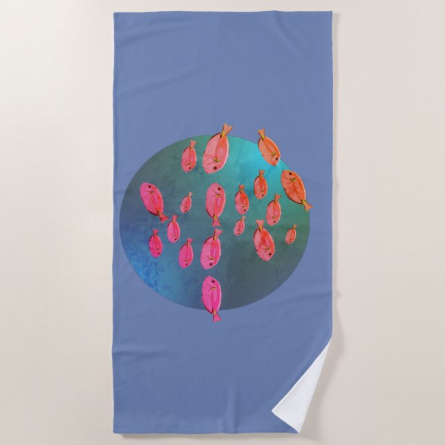 Serviette De Plage Pink Fishers Art Beach Towel (Devant)