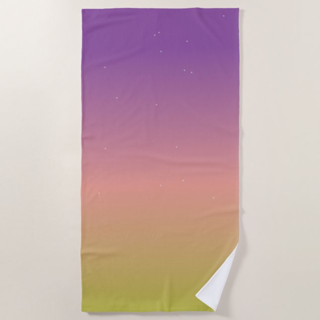 Serviette De Plage Pink Ombré Sky Stars (Devant)