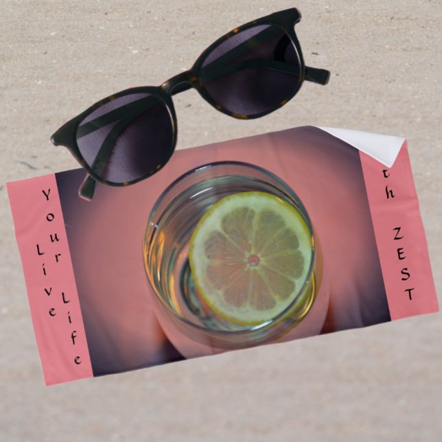 Serviette De Plage Pink Vivez votre vie avec Zest (Créateur téléchargé)