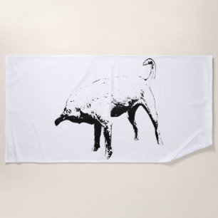 Serviette De Plage Piscine Lodge, lignes claires