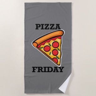 Serviette De Plage Pizza Friday Design - Beach Towel