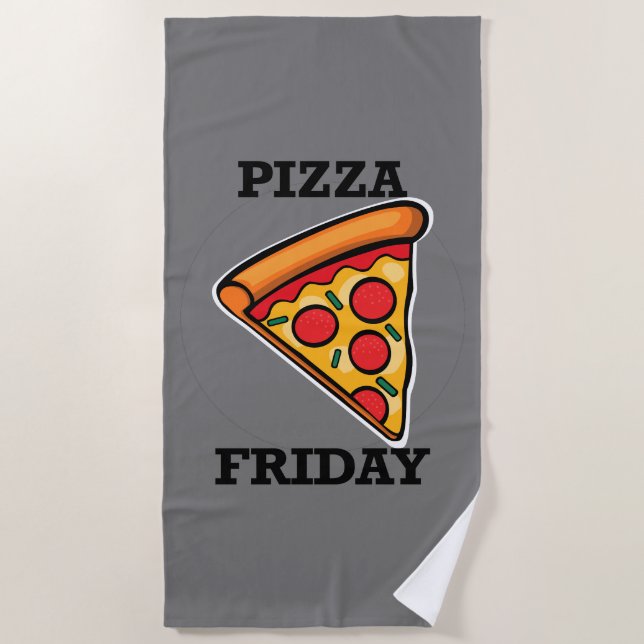 Serviette De Plage Pizza Friday Design - Beach Towel (Devant)