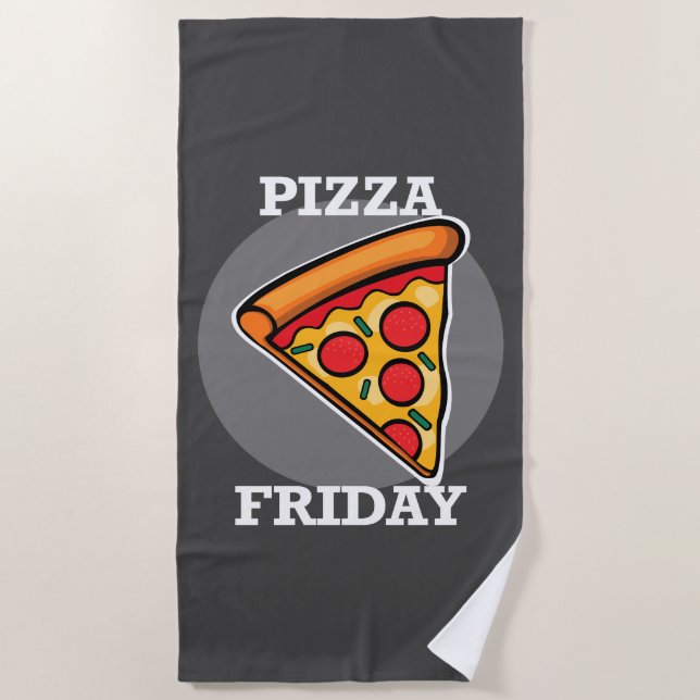 Serviette De Plage Pizza Friday Design - Beach Towel (Devant)