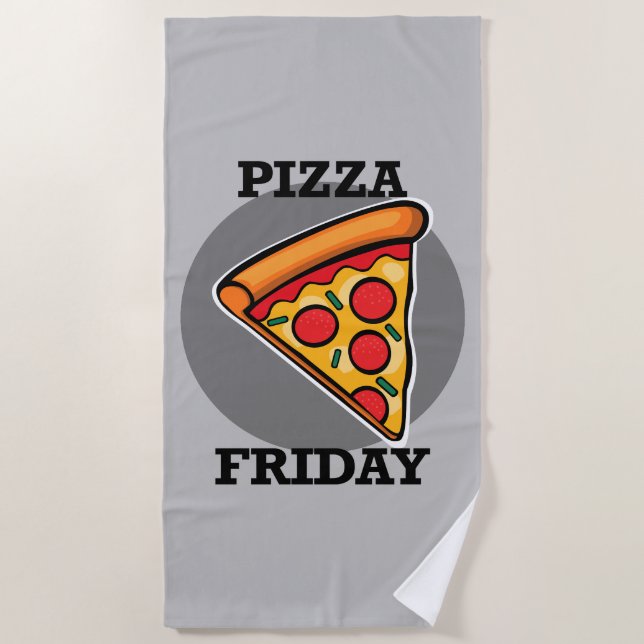 Serviette De Plage Pizza Friday Design - Beach Towel (Devant)