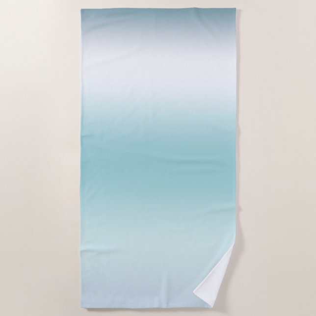 Serviette De Plage Plage Aqua Blue Ombre (Devant)