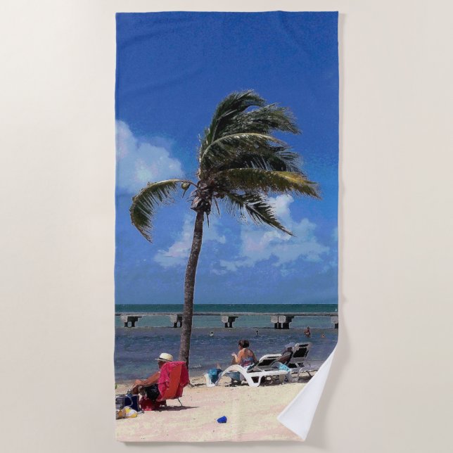 Serviette De Plage Plage avec Palm de coco (Devant)