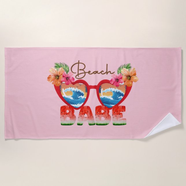Serviette De Plage Plage Babe Beach Towel (Devant)