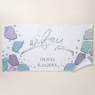 Serviette De Plage Plage de lune de miel WIFEY Turquoise Lilac