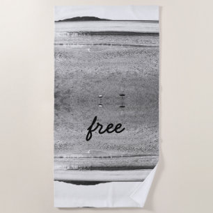 Serviette De Plage Plage de sable noir et blanc libre