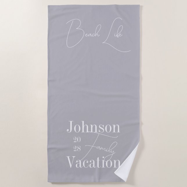 Serviette De Plage Plage de vacances en famille (Devant)