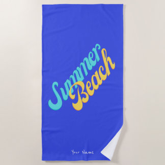 Serviette De Plage Plage d'été | Typographie | Positif | Personnalisé