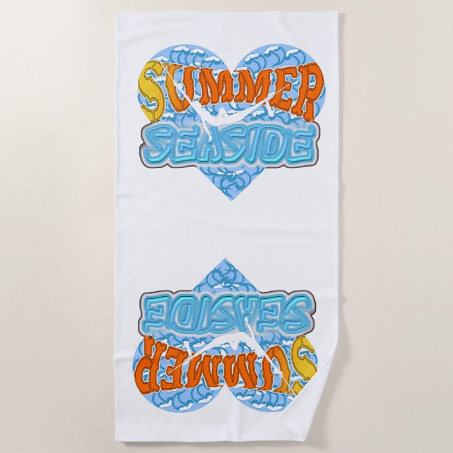 Serviette De Plage Plage et de retour bientôt (Devant)