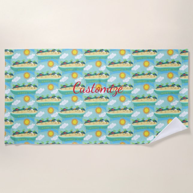 Serviette De Plage Plage Happy Place Thunder_Cove (Devant)