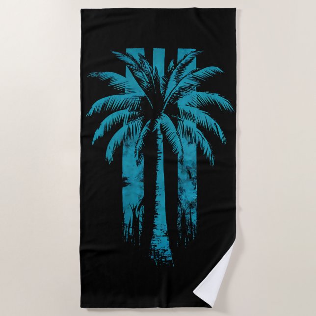 Serviette De Plage Plage Hawaïenne Été Vacances Tropicales Palmier (Devant)