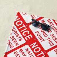 Plage Naturist - Motif aux signes rouge et blanc