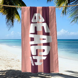 Serviette De Plage Plage Please Rose & Purple Striped Beach Serviette