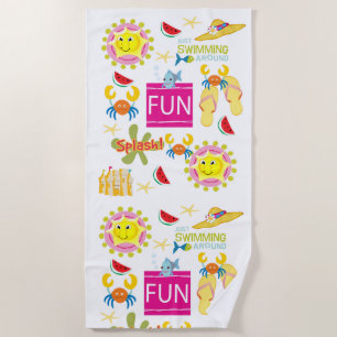 Serviette De Plage Plage Serviette Crabe Sun Fun