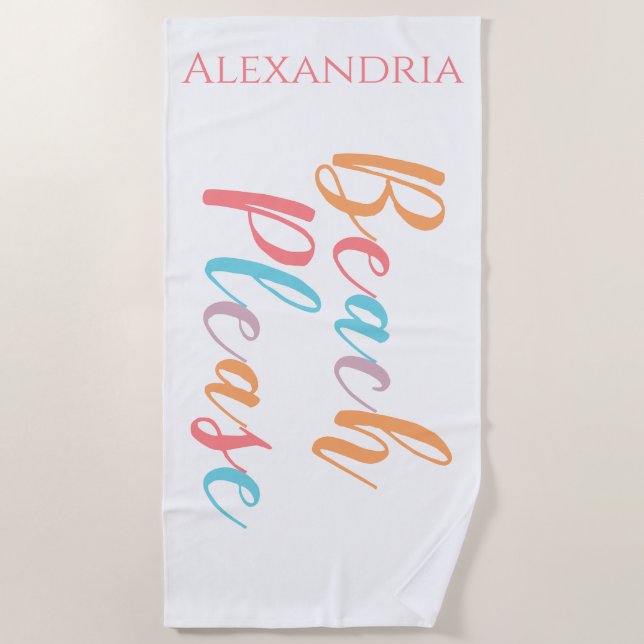 Serviette De Plage Plage S'Il Vous Plaît Personnalisé (Devant)