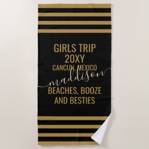 Serviette De Plage Plages & Besties Voyage Personnalisé Filles