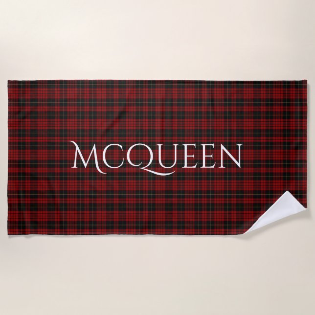 Serviette de plage Plaid MacQueen Tartan (Devant)