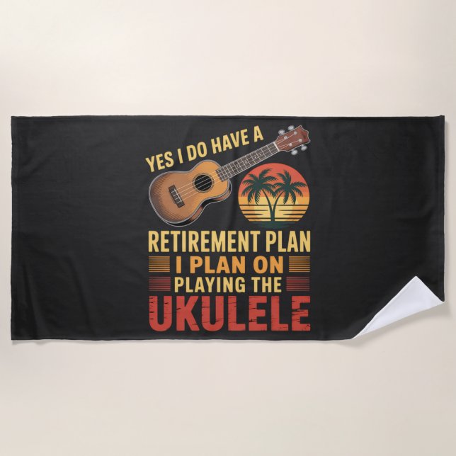Serviette De Plage Plan de retraite Ukulele Drôle (Devant)
