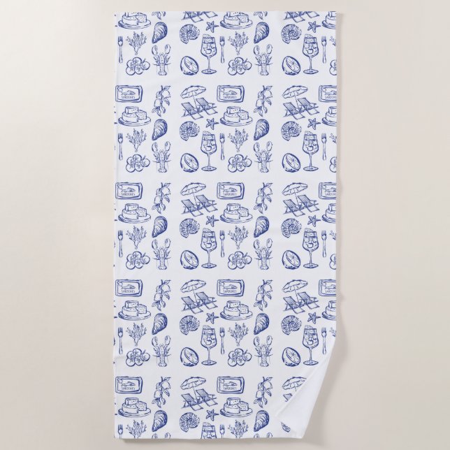 Serviette De Plage Plan de vie méditerranéen (Devant)