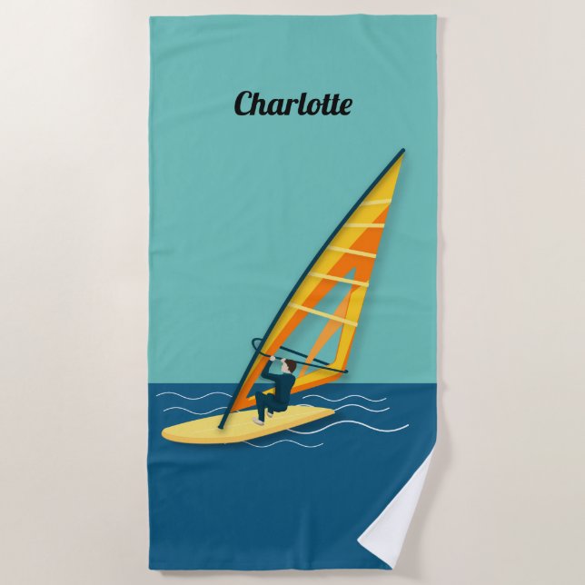 Serviette De Plage Planche à voile (Devant)