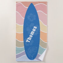 Planche de surf Blue Hawaii sur vagues pastel