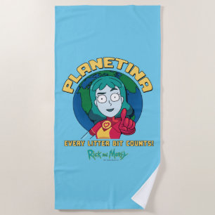 Serviette De Plage Planetina - Chaque Bit De Litter Compte