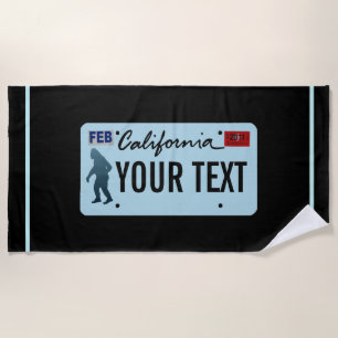 Serviette De Plage Plaque de licence California Sasquatch