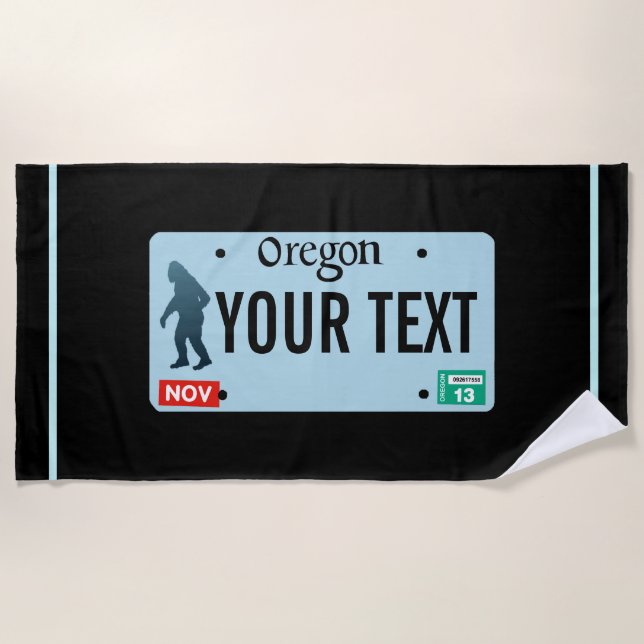 Serviette De Plage Plaque de licence Oregon Sasquatch (Devant)