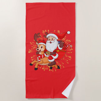 Serviette De Plage **"Playful Santa Claus Design – Fun and Festive Ch