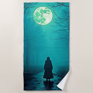 Serviette De Plage Pleine lune éffrayante Conception nocturne