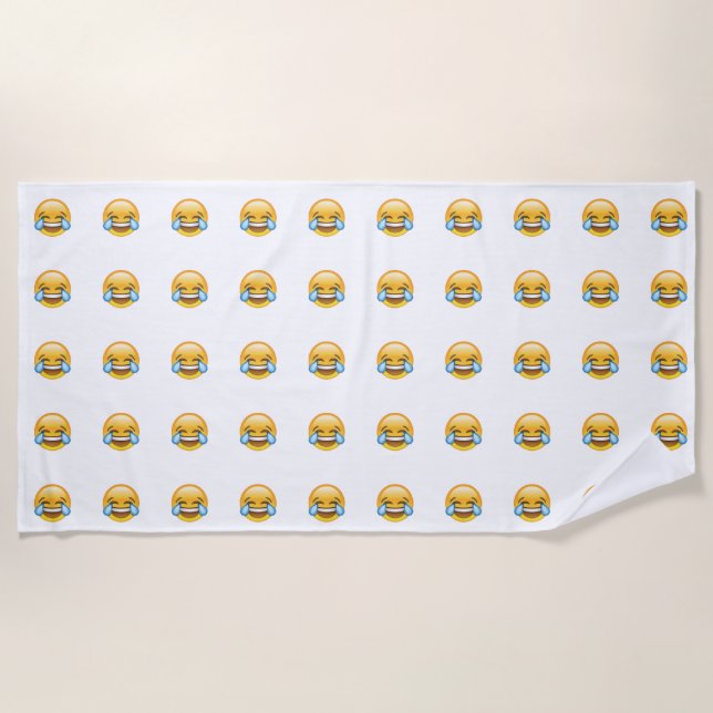 Serviette De Plage Pleurer de rire Larmes de joie émoji (Devant)