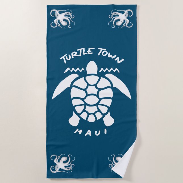 Serviette De Plage Plongée Avec Tortues De Mer - Turtle Town Maui (Devant)