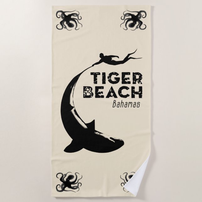 Serviette De Plage Plongée de requins à Tiger Beach (Devant)