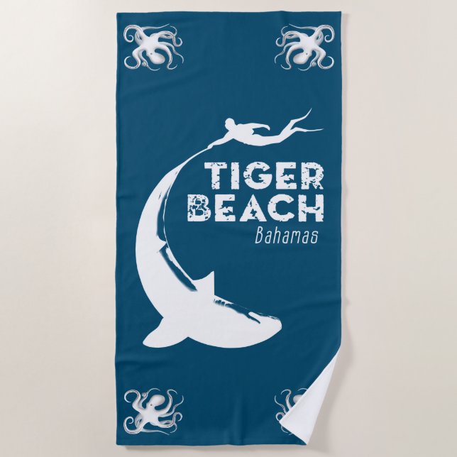 Serviette De Plage Plongée de requins à Tiger Beach (Devant)