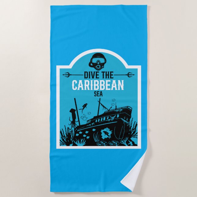 Serviette De Plage Plongée par naufrage Caraïbes (Devant)