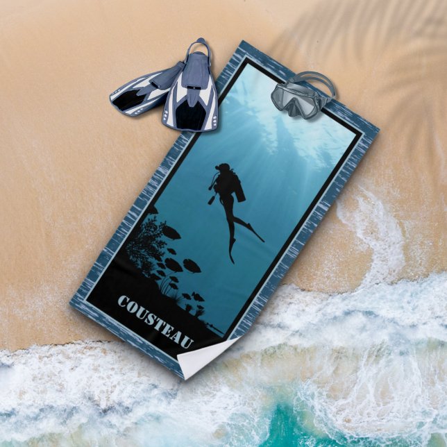 Serviette De Plage Plongée sous-marine Mer Bleue (Créateur téléchargé)