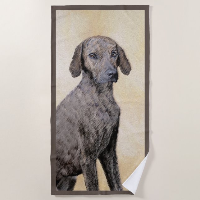 Serviette De Plage Plott Peinture - Cute Original Chien Art (Devant)