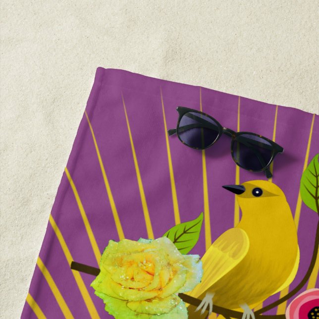 Serviette De Plage Plum Sunshine & Dew Drops (En situation)