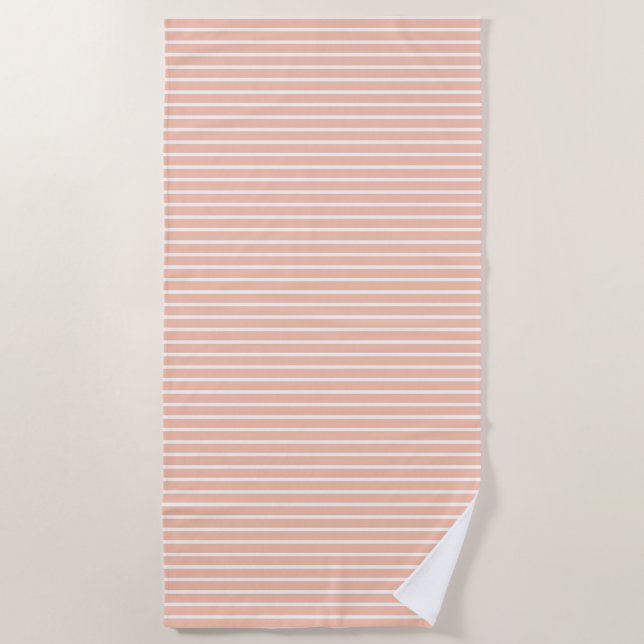 Serviette De Plage Poche et bandes blanches (Devant)