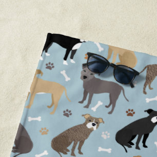 Serviette De Plage Poches et os Pitbulles